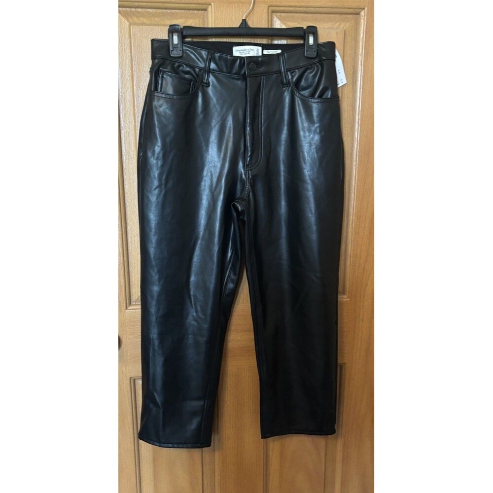 Abercrombie & Fitch Size 30/10s Ankle Straight Ultra High Rise Vegan Leather
